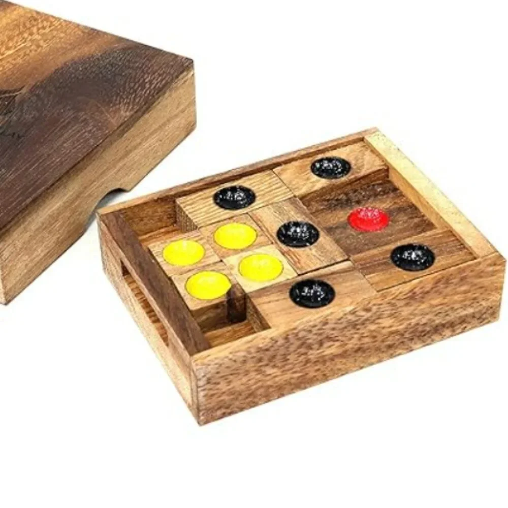 Setting Sun Kids Retro Wooden Sliding Block Puzzle Game by Siam Mandalay NIB/NWT